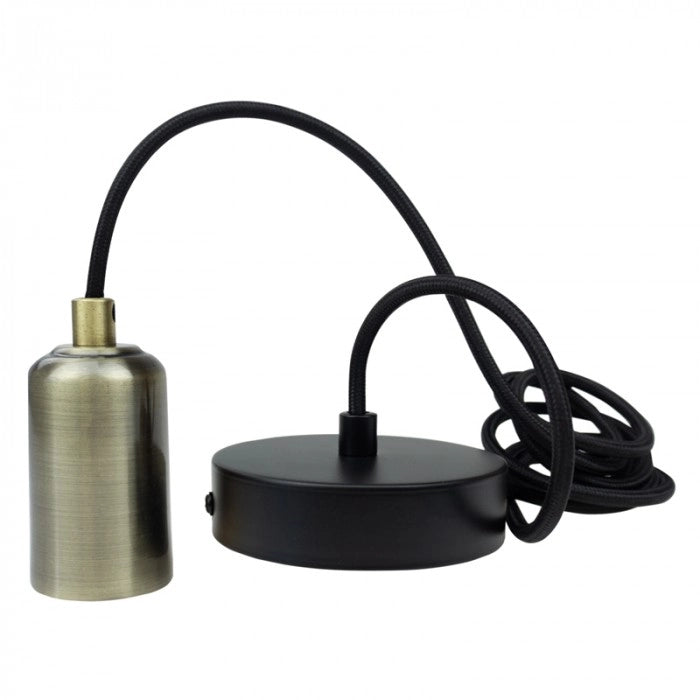 Lampada sospesa retro 1xE27 ottone nero Eco Light