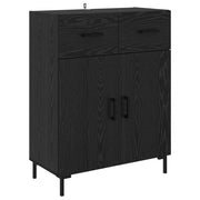 Credenza | Madia | Buffet da pranzo | Armadio da pranzo Rovere Nero 69,5 x 34 x 90 cm Legno multistrato