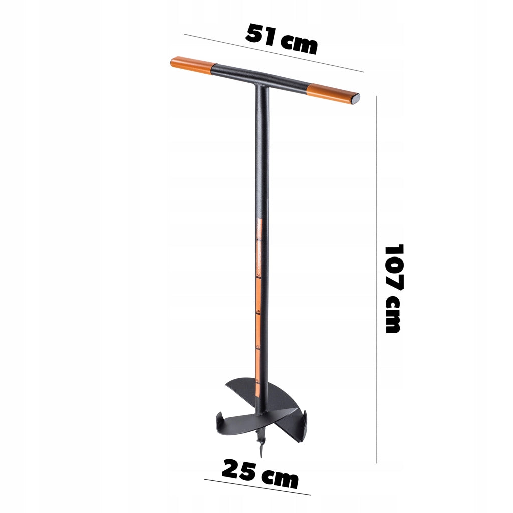 Trivella manuale KADAX da 250 mm per terreno, trapano per fori nel terreno, robusta trivella da giardino