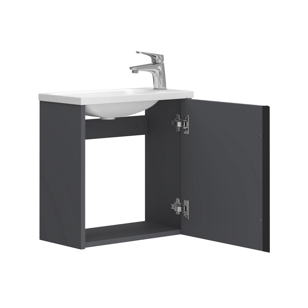 Set di mobili da bagno Kleo Antracite 2 pezzi Vicco