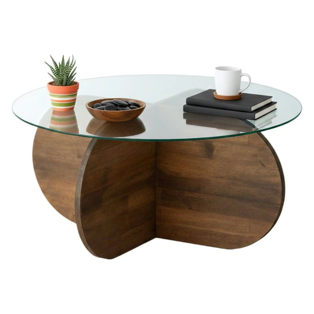 Bagolino, Tavolino da Salotto Portariviste, 75x75x35h cm Marrone Noce
