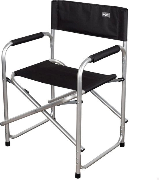 Sedia di Regista Inclinabile Nera - Comoda e Portatile