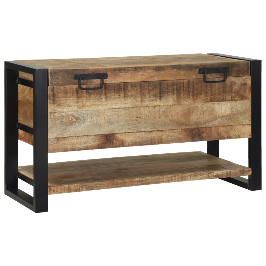 Scatola di immagazzinaggio 80x35x45 cm in legno massello di mango grezzo