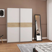 Armadio Camera da Letto Manita, Guardaroba 2 Ante 2 Ripiani, 150x204h cm Bianco
