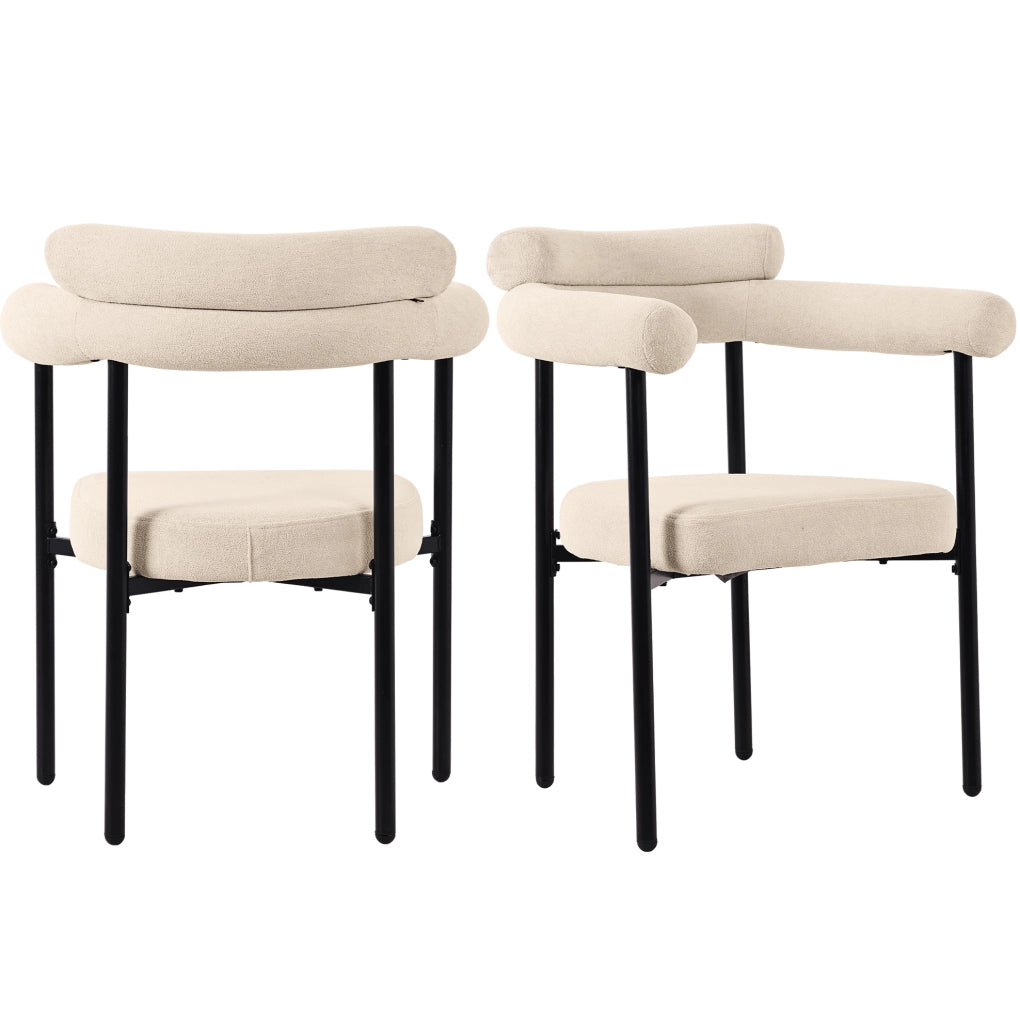 Poltroncina imbottita beige in tessuto effetto camoscio
