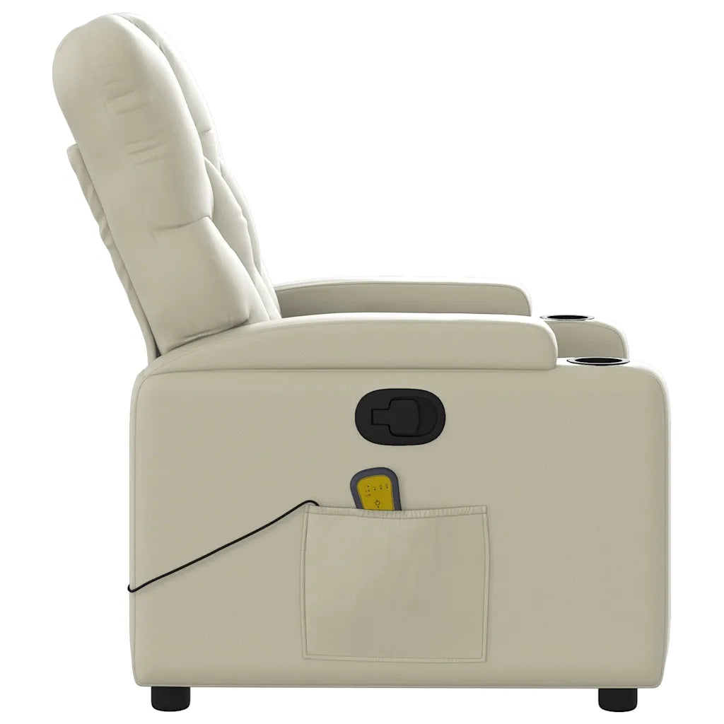 Poltrona da Massaggiante Reclinabile Crema Similpelle 372511