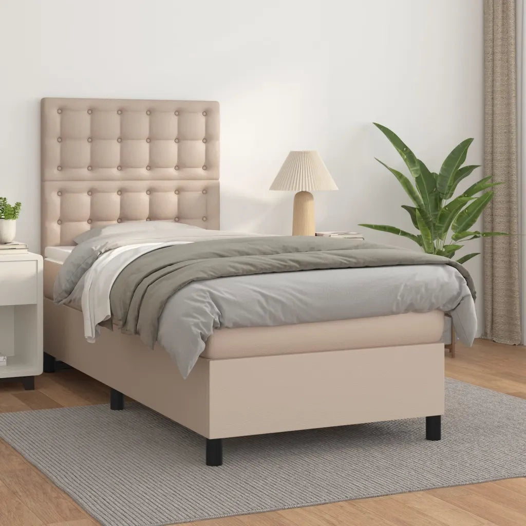 Giroletto a Molle con Materasso Cappuccino 90x190 cm Similpelle