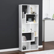 Libreria-Scaffale per Libri-Mobile di Stoccaggio Bianca 67x24x161 cm in Legno Multistrato