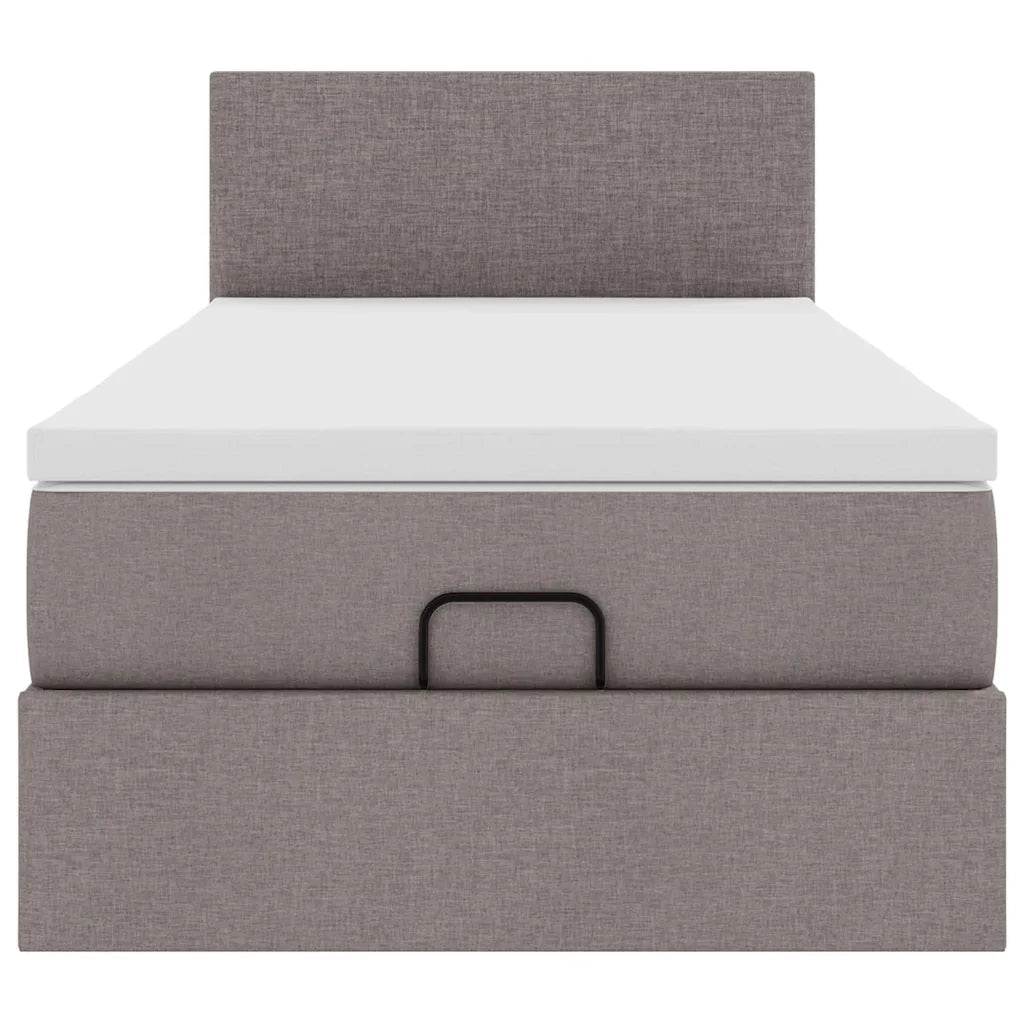 Struttura Letto Pouf con Materasso Tortora 90x190 cm in Tessuto 3312191