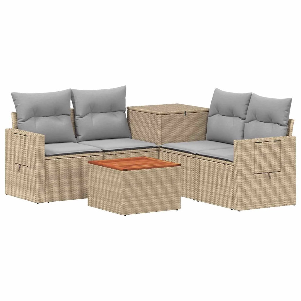Set di divani 6 pz Beige e Grigio Chiaro 3447473