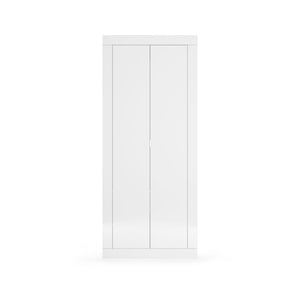 Armadio Guardaroba con Appendiabiti e Ripiani 78x30x186,5 cm Linea Basic Bianco Lucido