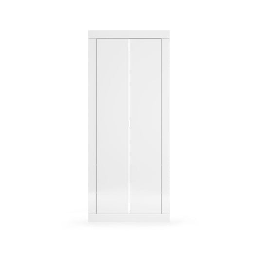 Armadio Guardaroba con Appendiabiti e Ripiani 78x30x186,5 cm Linea Basic Bianco Lucido