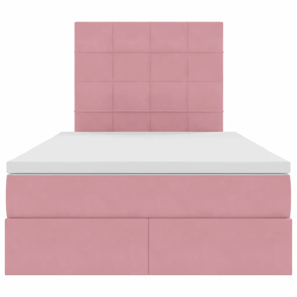 Letto con contenitore e LED con led Rosa 120 x 200 cm Velluto 3372662
