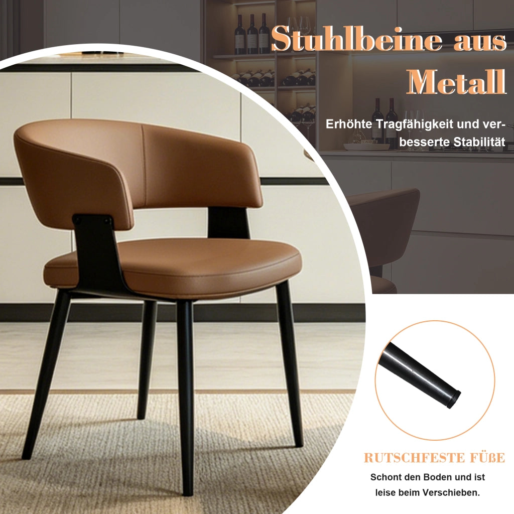 SEDIA Ergonomica con braccioli in PU Marrone