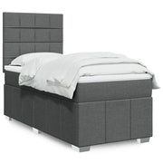 Giroletto a Molle con Materasso Grigio Scuro 100x200 cm Tessuto 3293880