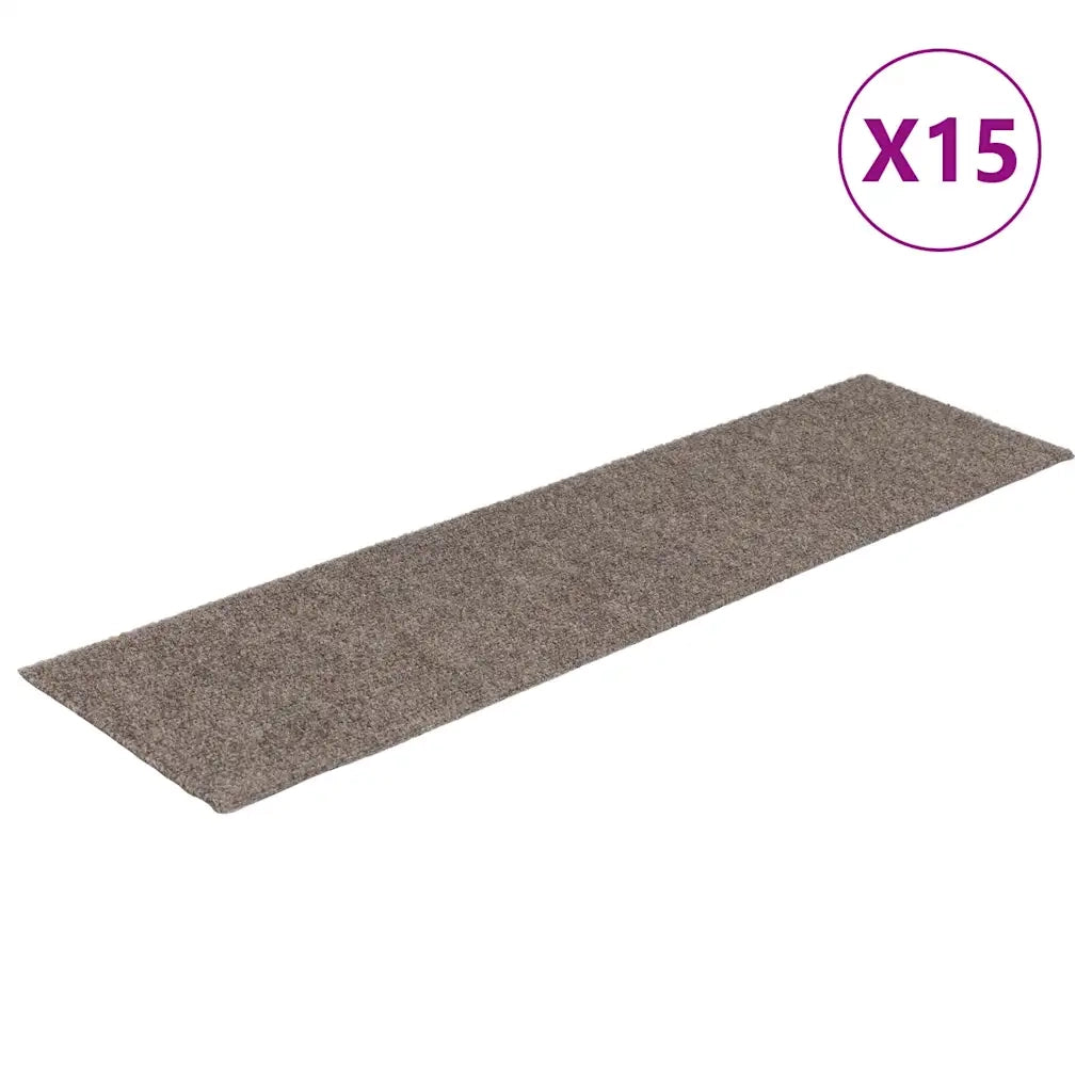 Tappetini per scale autoadesivi 15 pz 76x20 cm beige rettangolari 326933