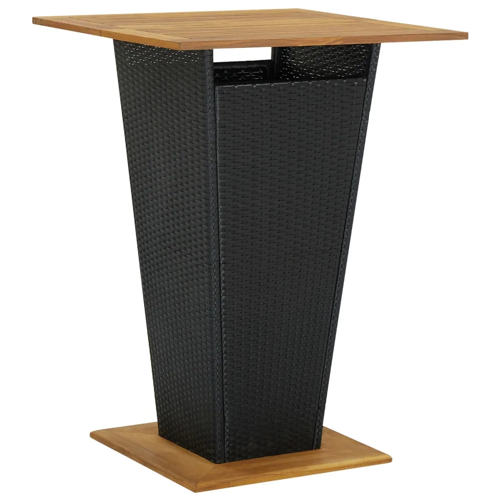 Set da Bar da Giardino 9 pz con Cuscini in Polyrattan Nero 3064862