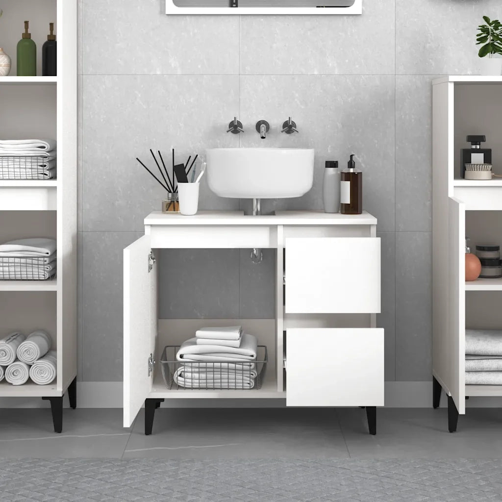 Armadietto da Bagno | Armadio da bagno Bianco 65x33x60 cm in Legno Multistrato