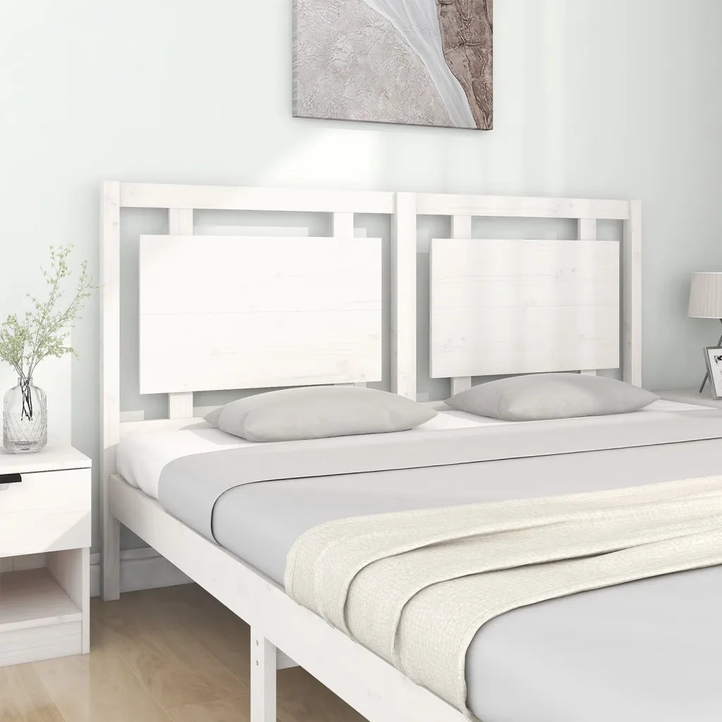 Testiera per Letto Bianca 165,5x4x100 cm Legno Massello di Pino 817951