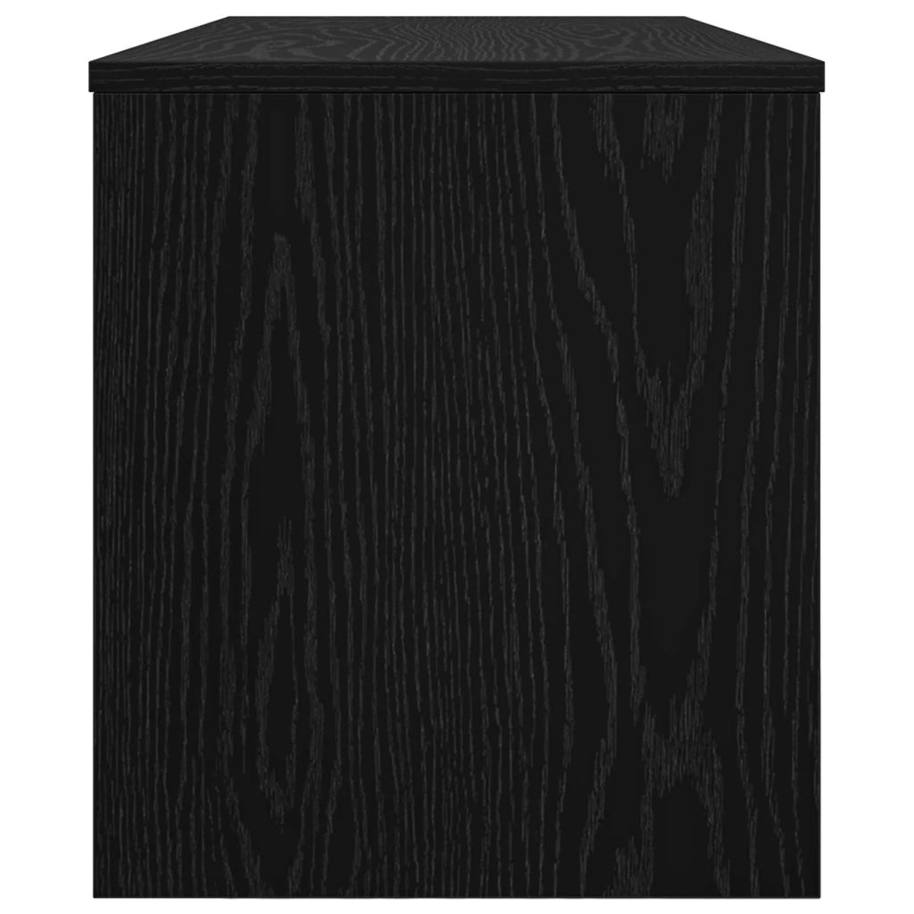 Mobile TV rettangolare moderno 100 x 35 x 40 cm con ripiano funzionale in legno ingegnerizzato rovere nero 02_0058354