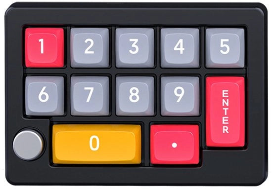 Tastiera meccanica con pannello numerico a 13 tasti, programmazione macro, tasti regolabili e joystick (nero)