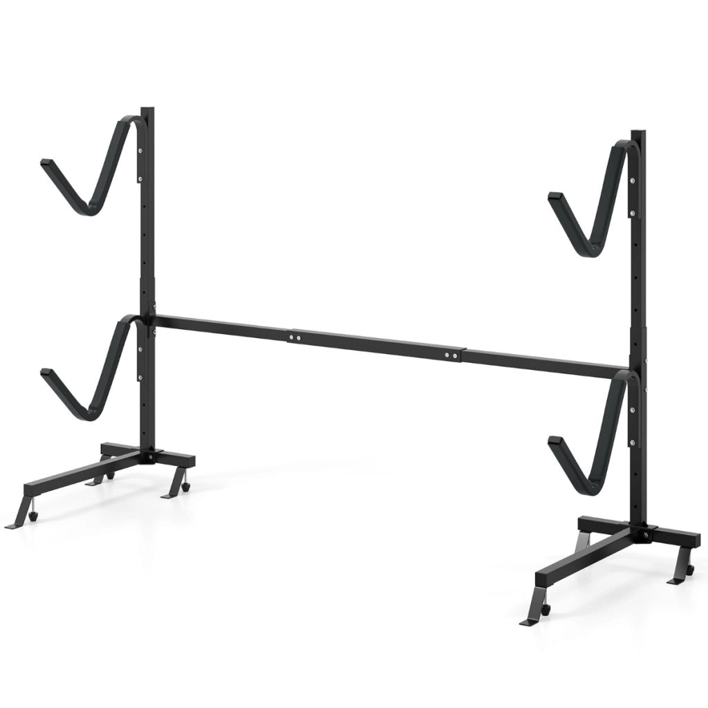 Piedi regolabili porta-kayak autoportante coperture Imbottite capacit¨¤ di carico 80 KG, Supporto tavole da surf con base larga Nero