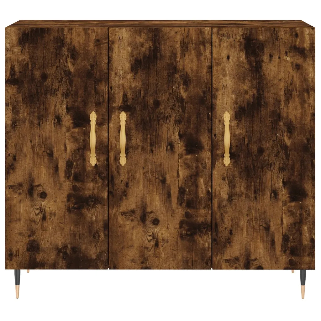 Credenza | Madia | Buffet da pranzo | Armadio da pranzo Rovere Fumo 90x34x80 cm in Legno Multistrato