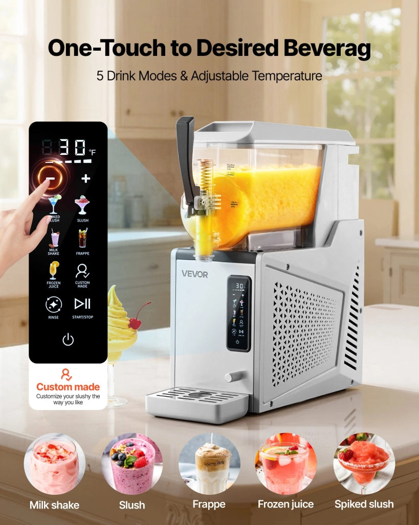 Macchina per granite 3 L 350 W modello X-30, distributore per bevande ghiacciate e frappé con funzione autopulente per uso domestico