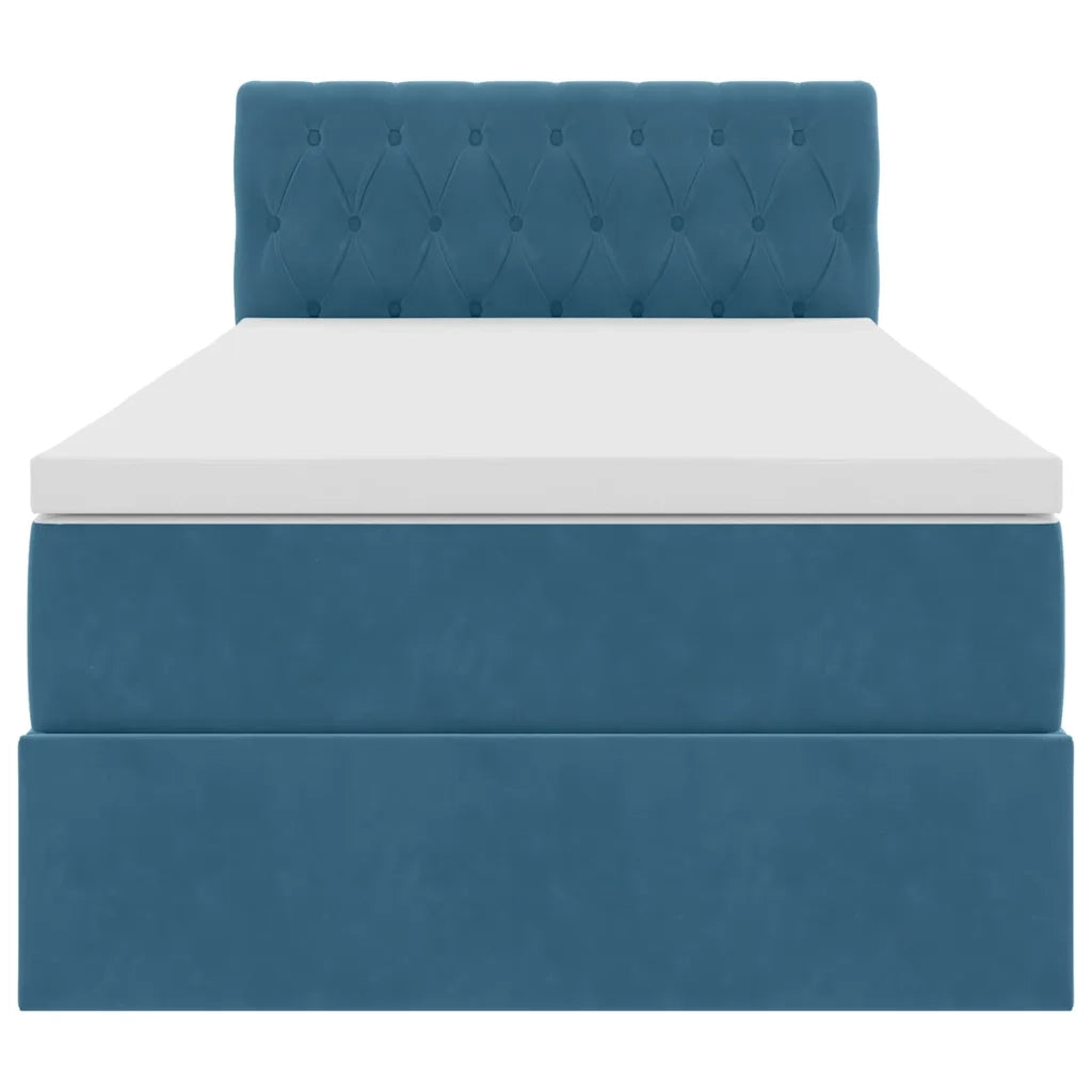 Letto con Contenitore Blu Scuro 100 x 200 cm Velluto