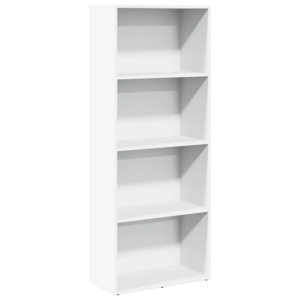 Libreria-Scaffale per Libri-Mobile di Stoccaggio Bianca 60x30x152 cm in Legno Multistrato