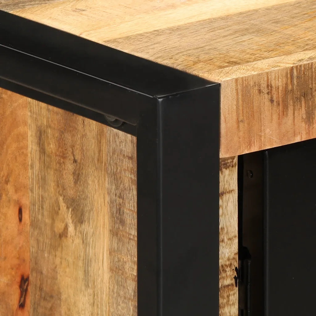Tavolo Consolle 90x35x75 cm in Legno Massello di Mango Grezzo