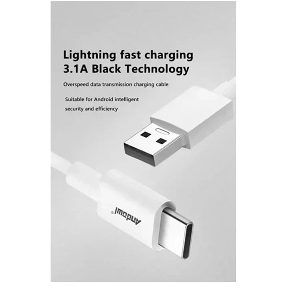 Trade Shop - Cavo Ricarica Rapida Trasferimento Dati Da Usb 2.0 - Type-c 1 Mt 3.1a Flessibile Q-sj1c -