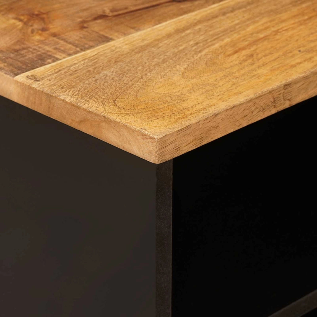 Pratico mobile porta TV rettangolare con ripiani 80 x 33 x 46 cm in legno di mango marrone 02_0057815