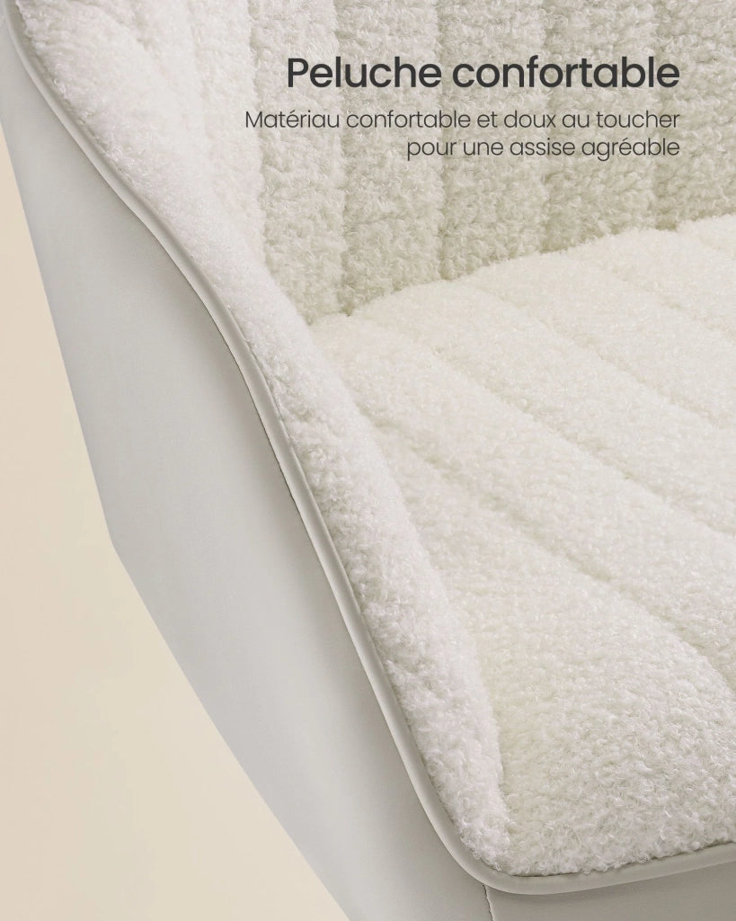 Sedia da ufficio con superficie in velluto sedia girevole seduta ergonomica imbottitura in schiuma altezza regolabile beige 12_0004852
