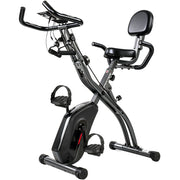 Cyclette Magnetica con Resistenza a 8 Livelli Display LCD e App Bluetooth in Acciaio Q195 Nero