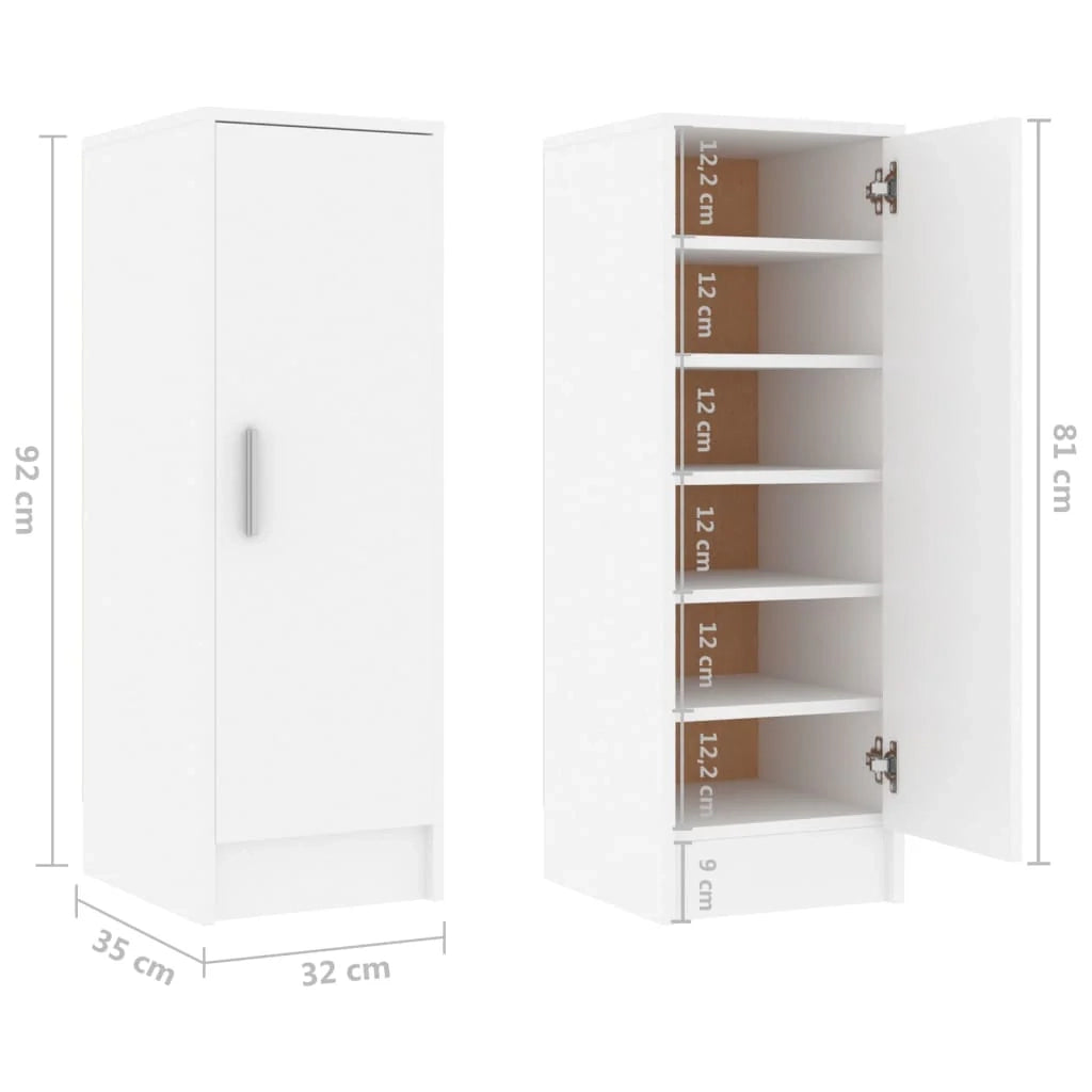 Scarpiera mobile contenitore per scarpe mobile ingresso/corridoio/soggiorno 32 x 35 x 92 cm truciolato bianco 02_0021453