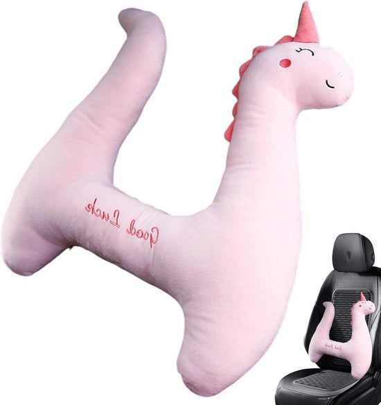 Cuscino per bambini - Progettazione curva ampia per bambini, cuscino a forma di unicorno in stile rosa - Cuscino per bambini ad alta densità, lavabile in macchina, cuscino per bambini per il supporto della testa, comodo per i bambini durante i viaggi.