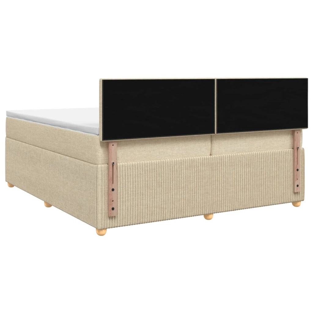 Letto box spring con materasso Crema 200 x 200 cm Tessuto 3453021