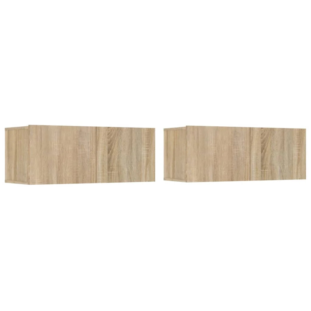 Mobile TV multimediale scaffale TV credenza mobile TV sala da pranzo soggiorno camera da letto 2 pezzi rovere Sonoma 80 x 30 x 30 cm legno ingegnerizzato marrone 02_0028619