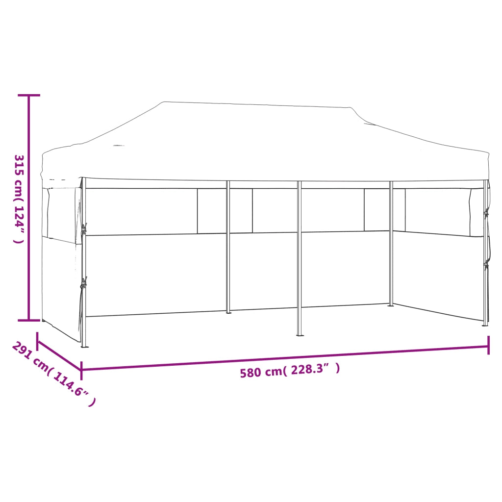 Tenda Pieghevole Pop-Up con Pareti Laterali 3x6m Acciaio Bianco 48863