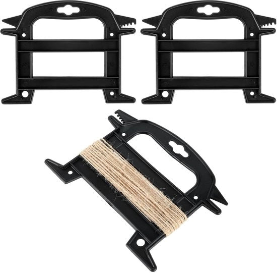 Cordiere a 2 pezzi - Fermoavvolgicavo in plastica - Nero - 19,5 x 15 cm - Per paracorda/Wikkelaar - Avvolgitore di corda