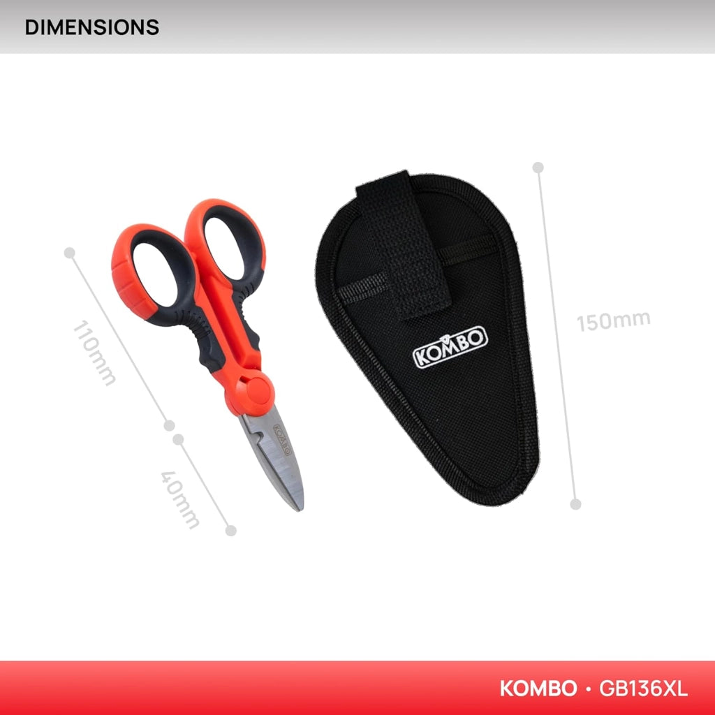 Forbici da elettricista in acciaio inox con manico isolato in ABS
