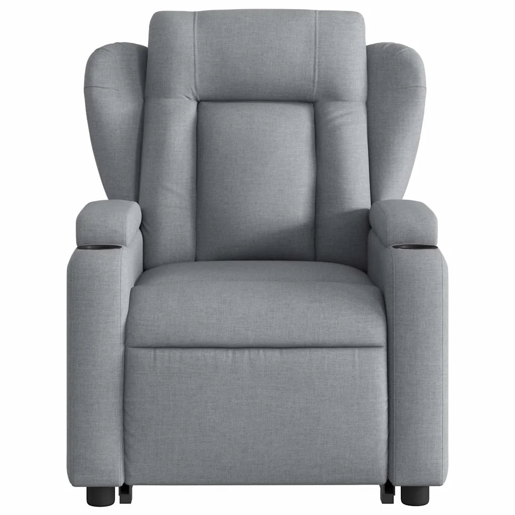 Poltrona Alzapersona Massaggi Reclinabile Grigio Chiaro Tessuto 3204494