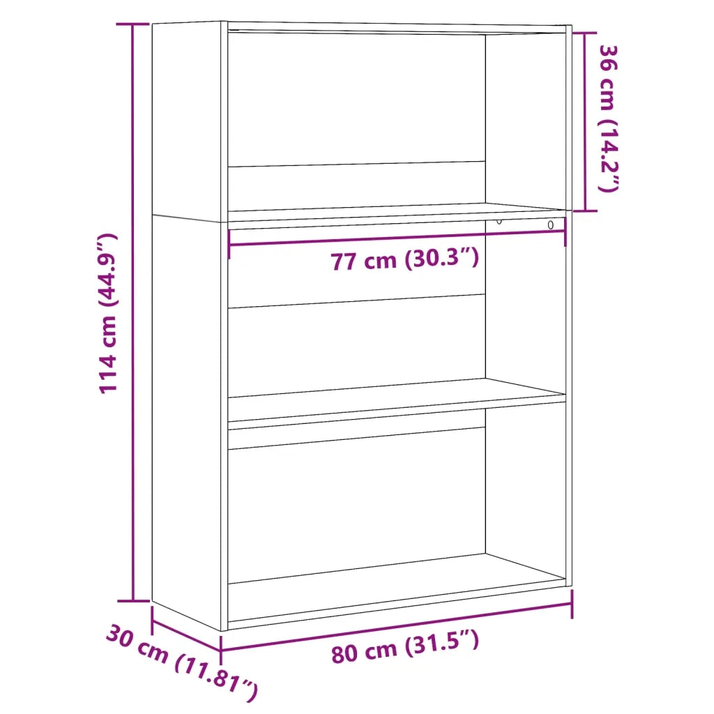 Libreria Rovere Sonoma 80x30x114 cm in Legno Multistrato 857933
