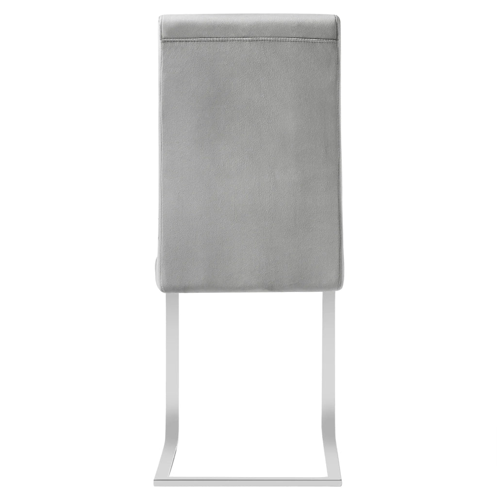 Set 2 sedie cantilever in velluto grigio scuro con schienale alto per sala da pranzo e ufficio