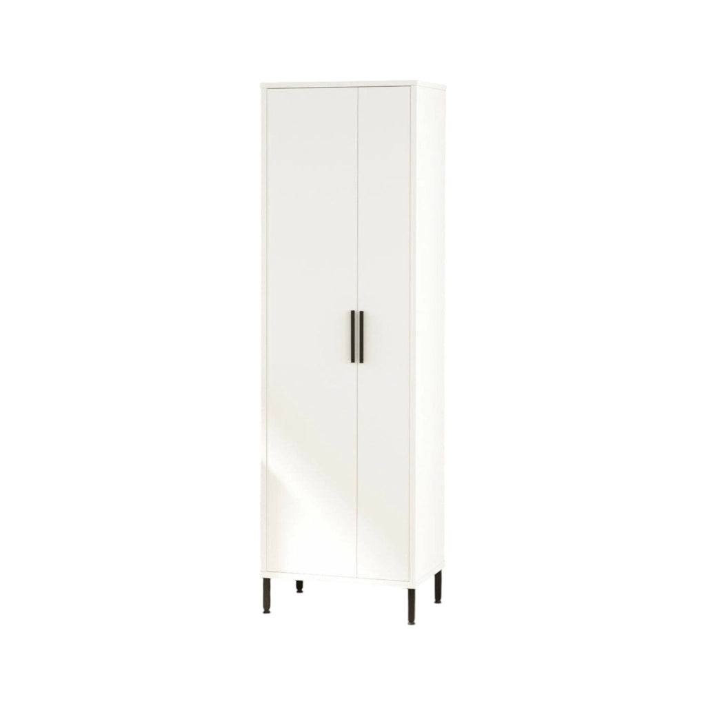 Niala, Armadio Multiuso 1 Anta 4 Ripiani, 50x165h cm Bianco