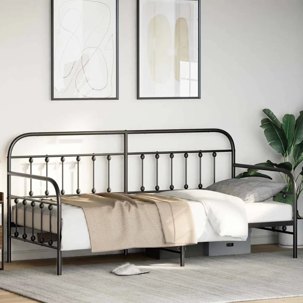 Struttura per letto di giorno Nero 90 x 200 cm 42002631