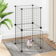 Gabbia per Animali 8 Pannelli con Porta Nero 35x35 cm Acciaio 3114032