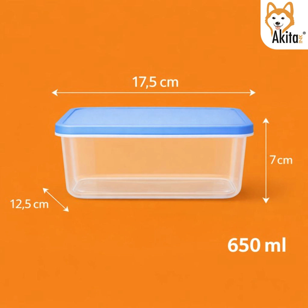 Akitaink 12 Contenitori Rettangolari 650 ml Blu