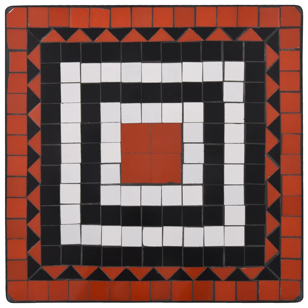 Tavolino Bistrot con Mosaico Terracotta e Bianco 60 cm Ceramica 46708